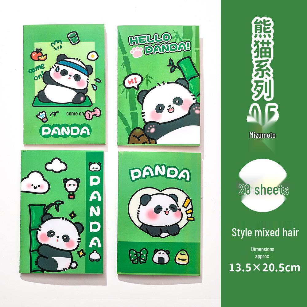 Cute Panda A5 Stitched Notebook - Student Cartoon Diary, Ideal Study Stationery, Perfect Small Gift A5