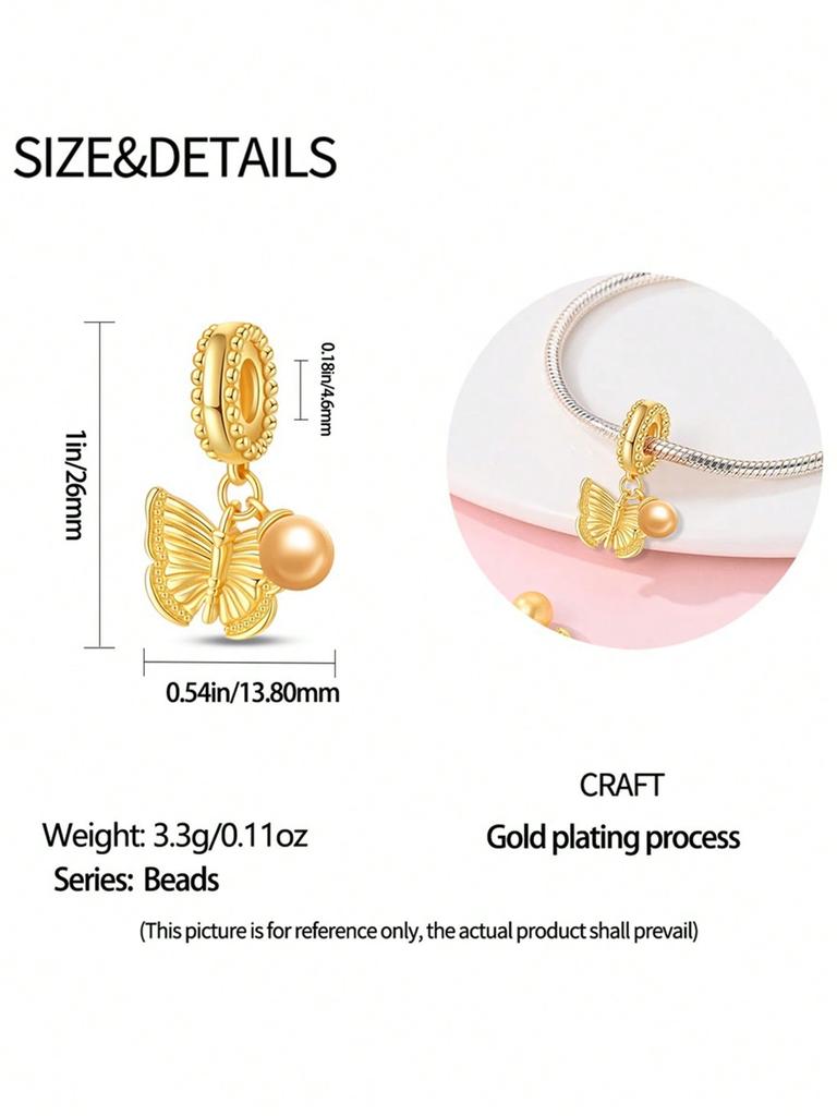 Charms Plata Colorful Butterflies Beads Charm Copper Plated Fit Charms Copperoriginal Bracelet For Jewelry Making Diy Charm