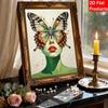 Butterfly Portrait Pearl Painting Kit with Frame Sparkling Bead Canvas Creative Leisure Craft for Wall Decor Gift DIY Art Hobby Project