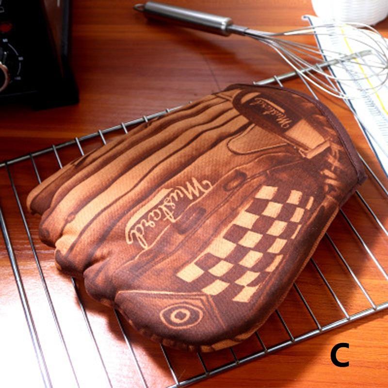 

Oven Mitt Heat Resistant Glove Microwave Baking Non Slip Kitchen Oven Gloves For Baking Cooking Bbq Chef Tool C