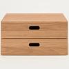 MUJI Stacking Chest, 37cm W X 28cm D X 18.5cm H, Half, 2 Drawers, Oak Veneer, 12381204