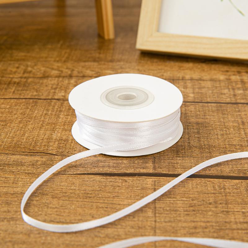 3Mm Thin Ribbon Balloon 1Roll Colorful Rope Ribbon Double-Sided Ribbon Party Card Gift Decoration Diy Packaging Hair Accessories