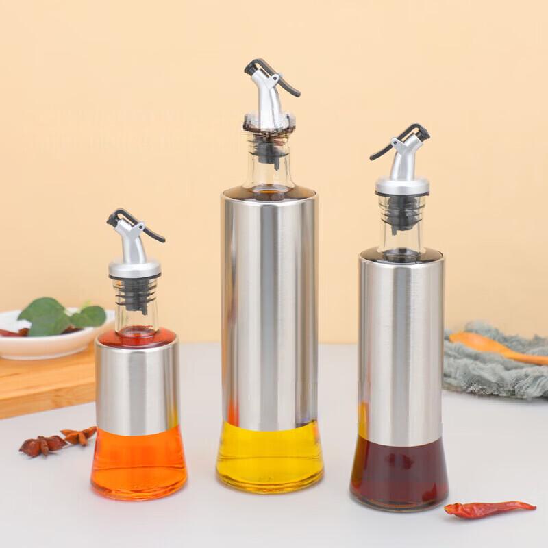 Zhi Shi Glass Oil Dispenser Bottles, 500ml (4-Pack)