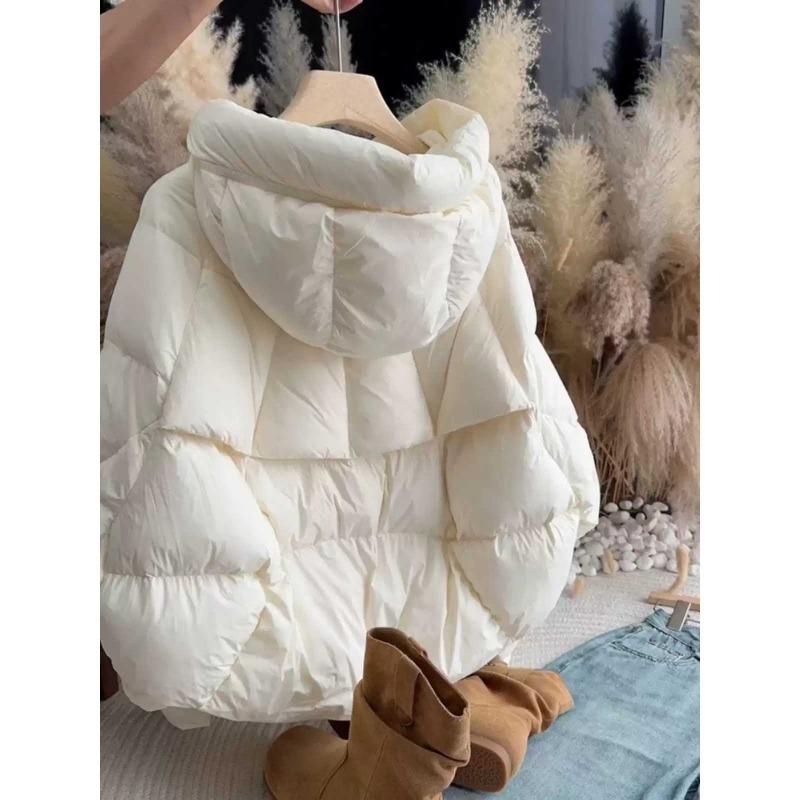 Nouveaux vêtements d'hiver simples courts en coton mode femme veste ample épaissie chaude marée