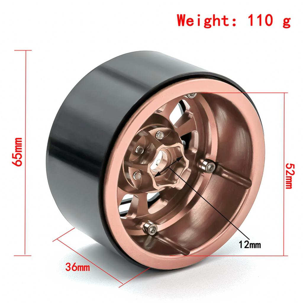 Aluminum Alloy Wheel   Beadlock 2.2in Wheel  S Hub 4pcs Replacement for 1Celsius10 1Celsius8   90046 90047 RR10 RC Car