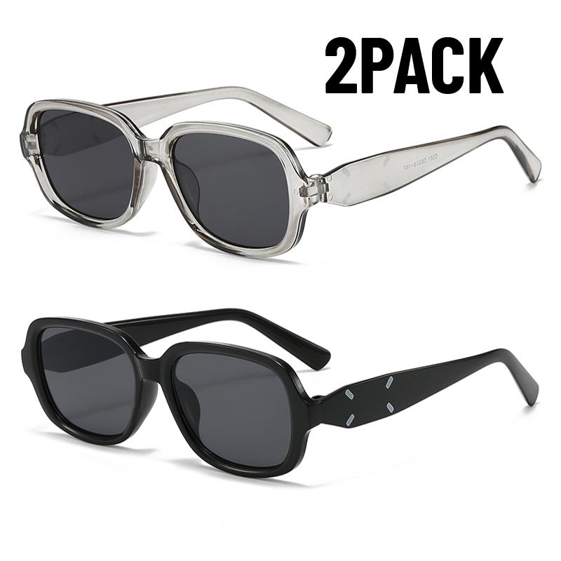 2PACK New Year Gift Classic Rectangle Sunglasses Retro UV400 Protection Shade High Quality Sunglasses Women Driving Eyeglass