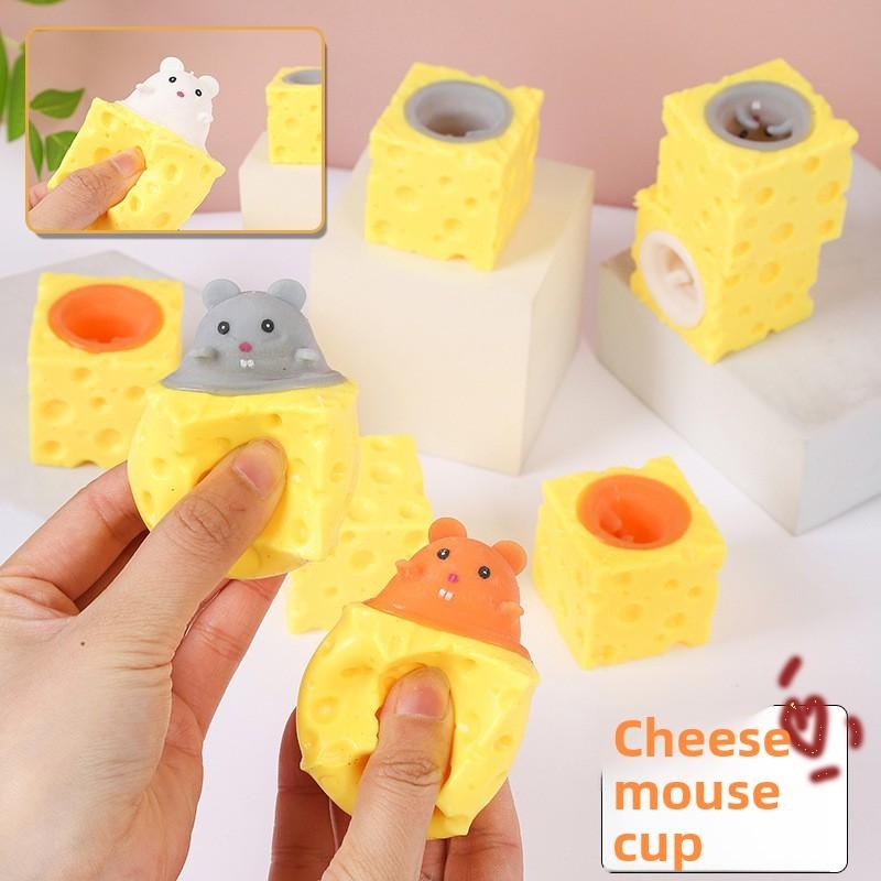 Cheese Mouse Decompression Toy Tpr Soft Material For Anxiety And Focus