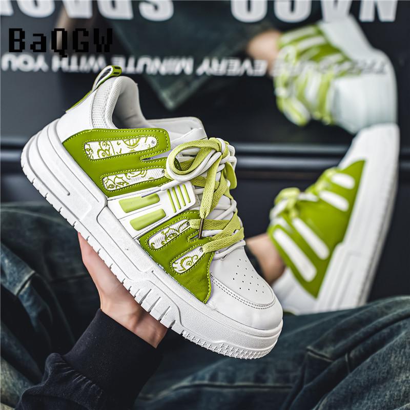 Модные дизайнерские полосатые кроссовки в корейском стиле с толстыми подошвами для мужчин — фото 7