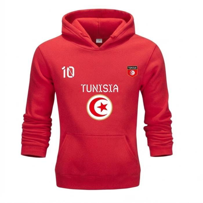 Jogging Homme - Tunisie - Rouge - Manches Longues - Respirant - Poches Latérales