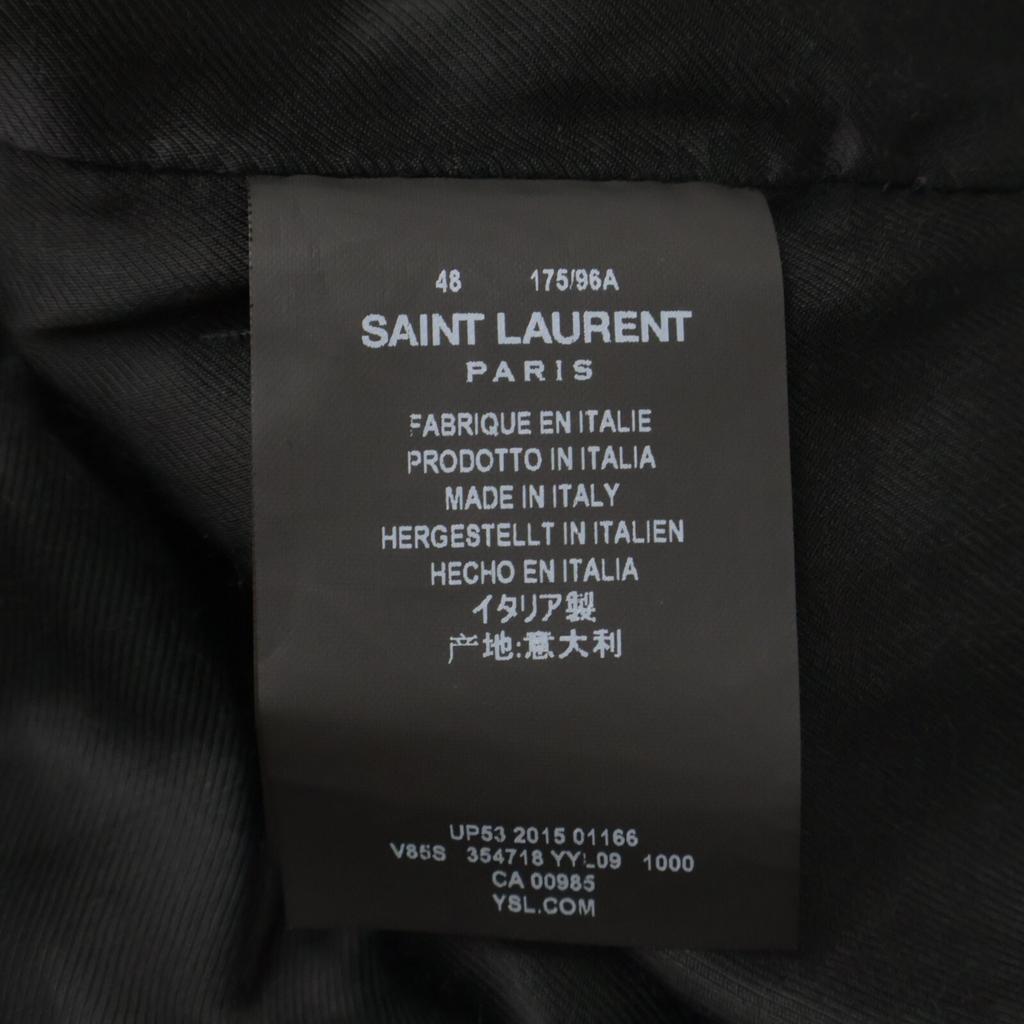 SAINT LAURENT PARIS [Excellent Condition/Domestically Authorized] 354718 Eddie Teddy with Leather Details Jacket 48 blackUsed