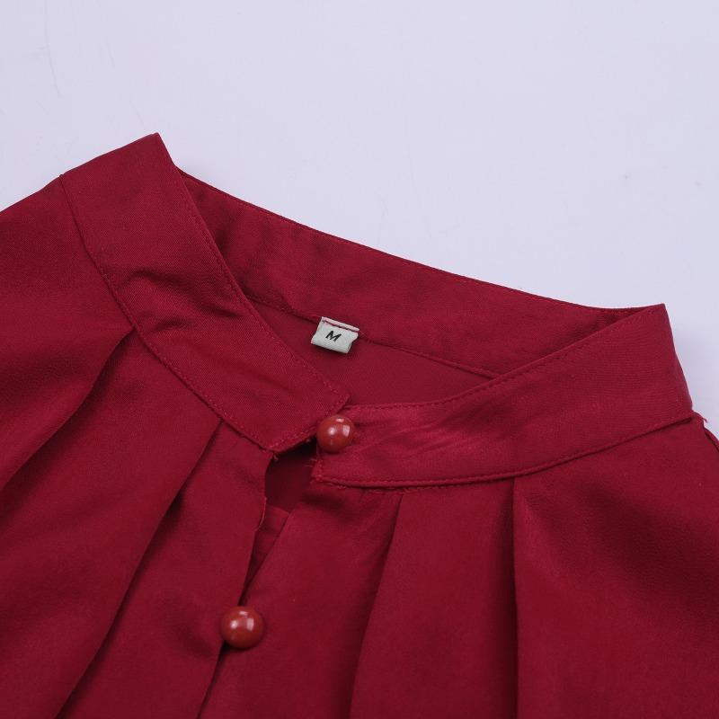 New Elegant Solid Color Lapel Ladies Casual Shirt, Fashionable Long-sleeved Single-row Button Loose Women's Blouse