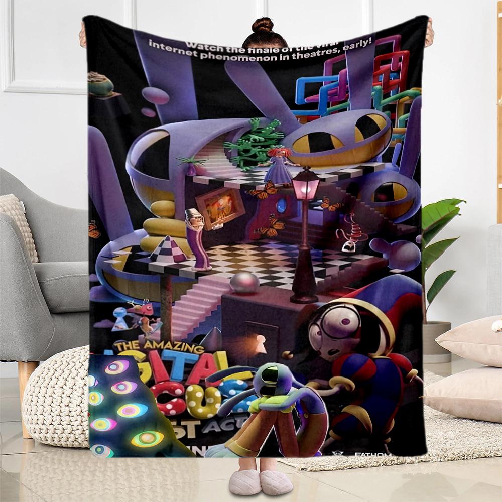 Digital Circus Blanket Durable Comfort Great for Seaside Bed Sofa Four Seasons Universal Warmthful Decor Suitable for Gifting Relatives and Friends