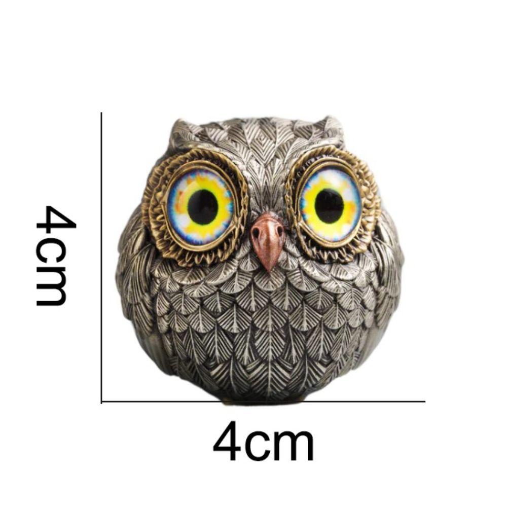 Wise Watcher Owl Mini Statue Lucky Owl Owl Ornament Model Toy Owl Figurine Beads Gift