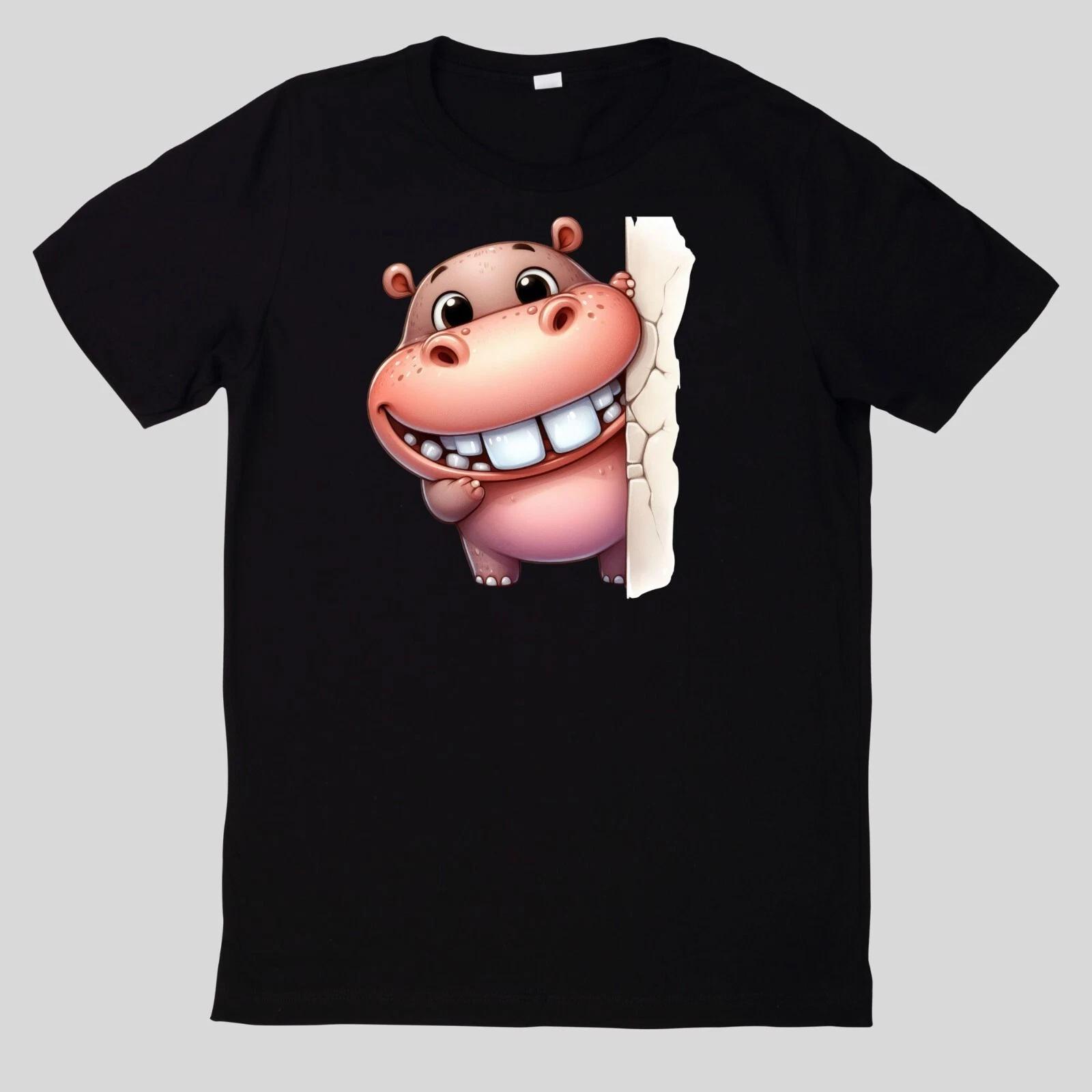 T-Shirt Lustige Tiere, die um die Ecke spähen Lustig Cartoon M