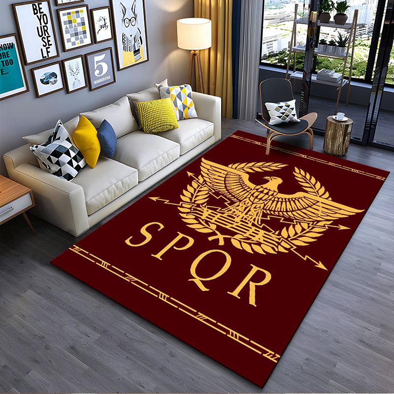 Roman Eagle SPQR Carpet Design suitable as a non-slip mat for the living room or bedroom sofa