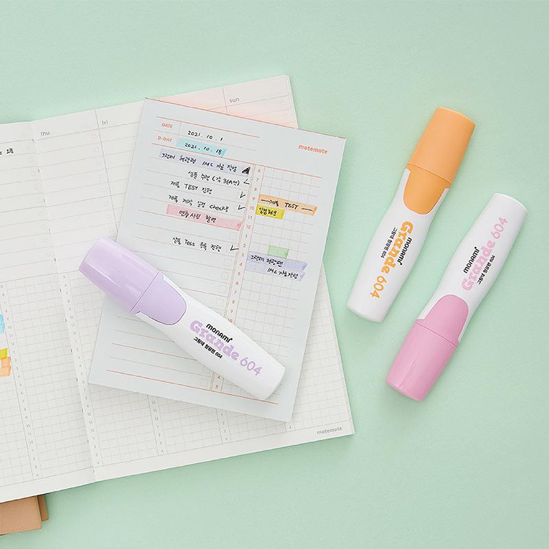 Monami Grange Highlighter 604: Soft, Quick-Dry Fluorescent Marker 6025