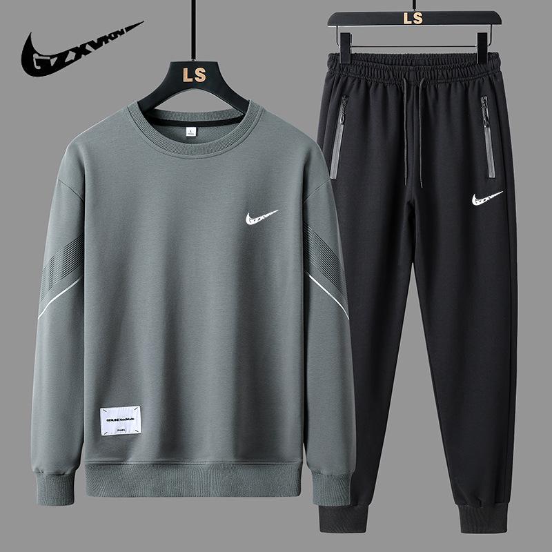 Herren Trendy Stehkragen Jacke & Hoodie Sportbekleidungsset für Frühling/Herbst