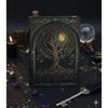 Tree of Life Grimoire – Leather Book of Shadows with Moon Phases | Handmade Witchcraft Spell Book | Celestial Journal for Gifts