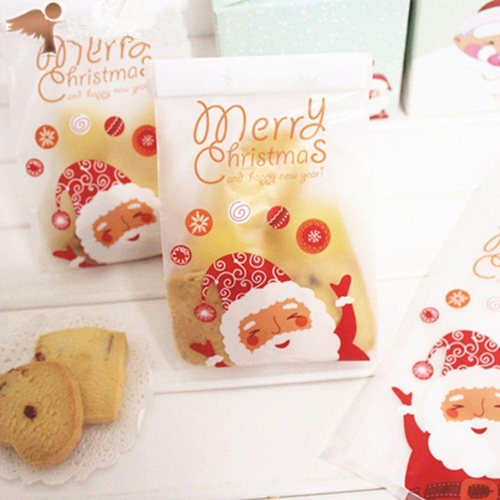 Santa Claus Home & Kitchen Cartoon Candy Pockets Merry Christmas Cookies Bag Baking Packaging Bags