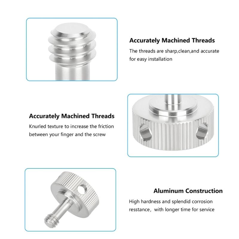 Steel 1/4inch Threaded Knob Screw Adapter With Hole For Quick Release Photography Equipment Fastening & Tightening