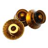 YJB PARTS Top Hat Set of 4 In Amber Knobs, [Made Japan] (Inch, (Embossed Lettering))