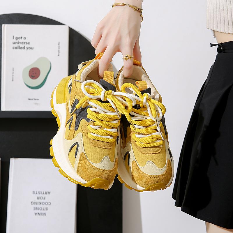 Sports Color Matching Dad Shoes for Women Spring and Autumn Show Foot Small Versatile Casual Forrest Gump Sports Shoes