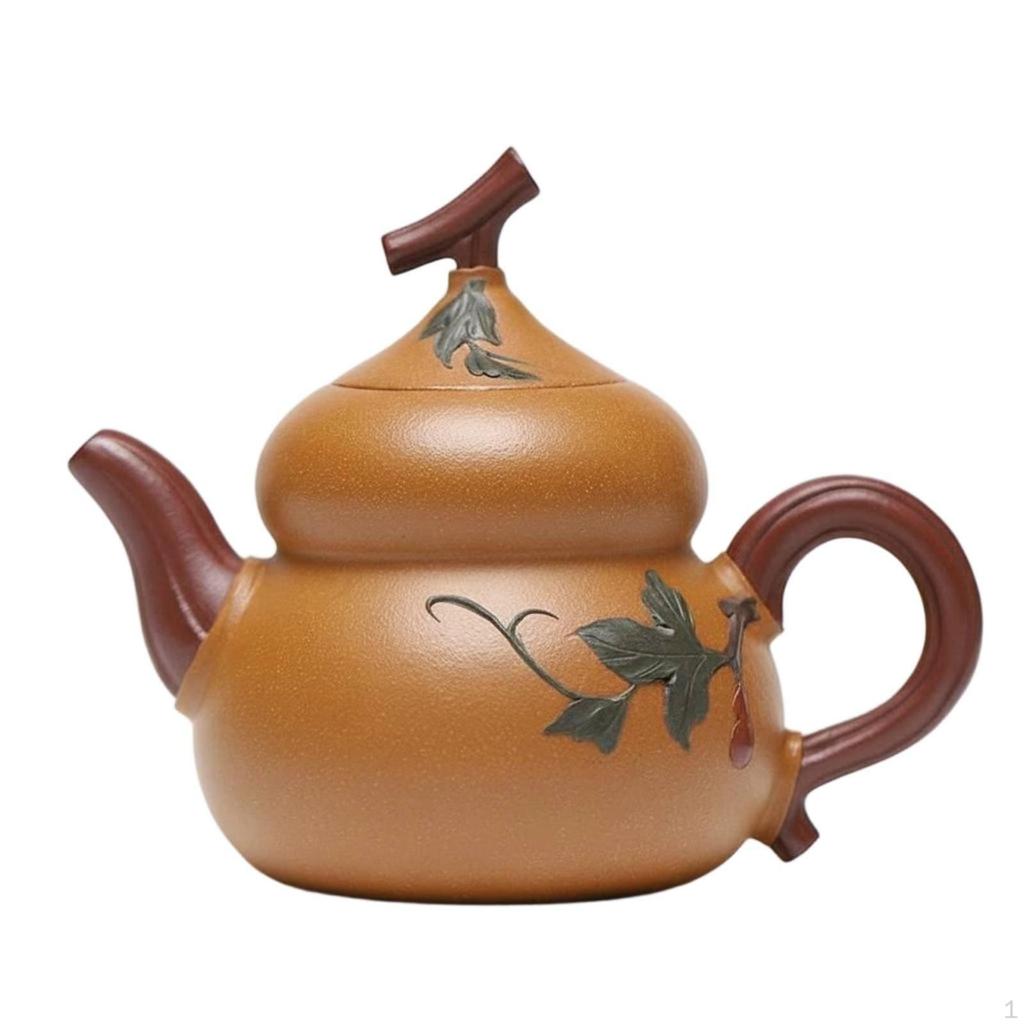 Handmade Clay Teapot Certificate Included Gourd Made Ceramic Tea Pot for Collectors, Gifting