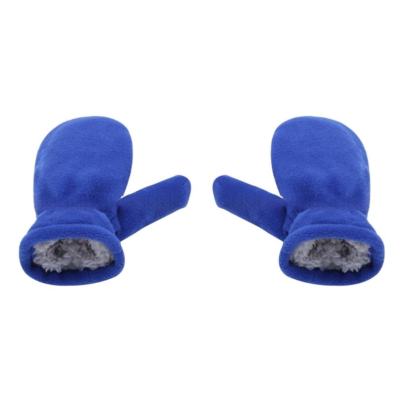 

2-4Y Fleece Mitten Kids Winter Kids Mittens Plush Thick Warm Toddler Gloves Plush Gloves Mitts Kid Cycling Gloves королівський синій колір