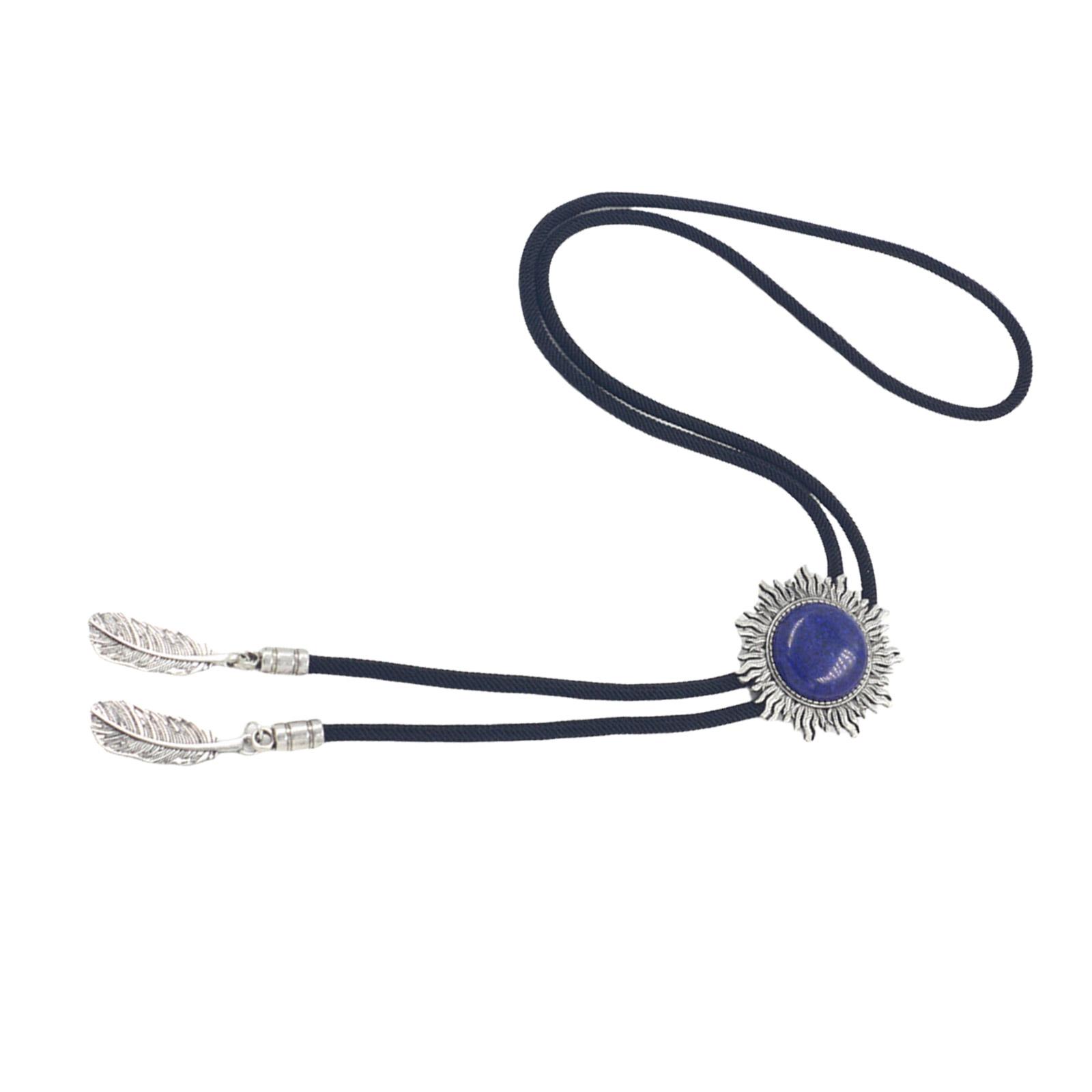 

Elegant Bolo Tie with Stone Pendant Carved Necktie Western Necklace Cool Bolo Tie Western Cowboy Costume A