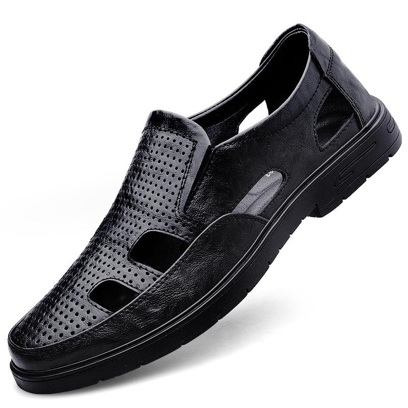 Men s Spring-Summer Breathable Leather Casual Shoes 39