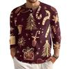 Men's Loose Casual Button Down Collar Long Sleeve Top