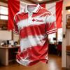 Men's Short Sleeve Shirt with Canadian Football Graphic, Mesh Fabric Breathable and Comfortable for Fan Celebration