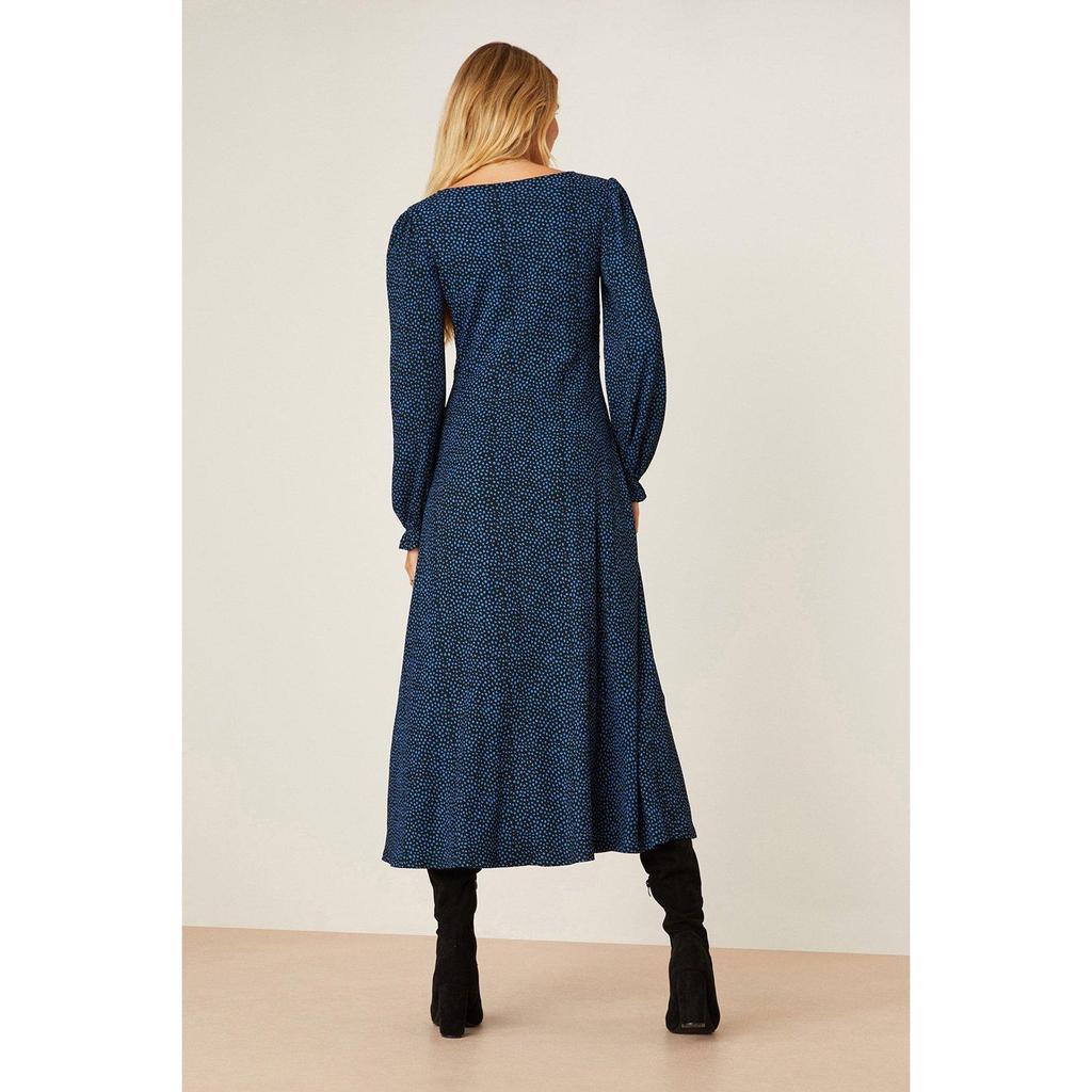 Dámské puntíkované midi šaty Dorothy Perkins s výstřihem do V