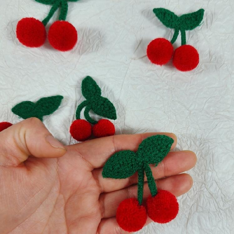4Pcs Creative Handmade Cloth Cherry Keychain Brooch DIY Kit Friendly Craft Brooch Pin Accessories