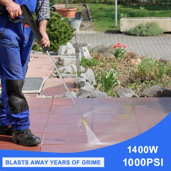 Elektrischer Hochdruckreiniger, 75 bar Hochdruckreiniger, 1400 W Hochdruckreiniger mit Hochleistungsmotor, Isoliergriff