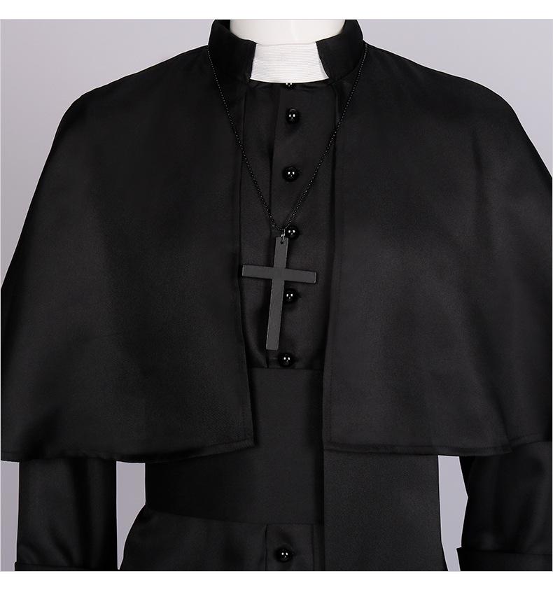 Medieval Priest Costume: Solid Color Clergy Robe & Cloak for Halloween & Christmas