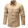 New Men's Long-sleeved Shirt Autumn and Winter Middle-aged and Young Casual Work Jacket Fashionable Solid Color Shirt Top
