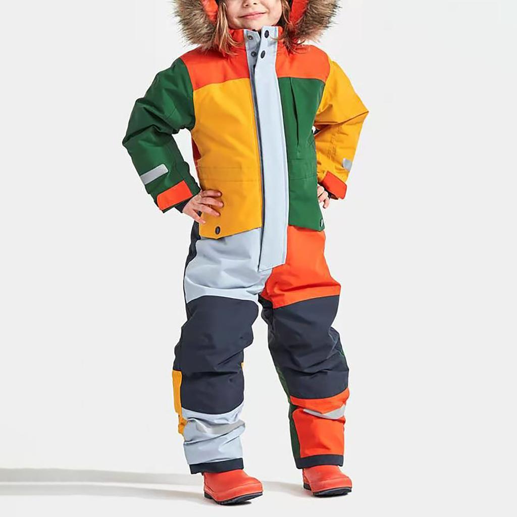 Vaikams žieminiai spalvingi slidinėjimo kostiumai berniukams mergaičių sniego kostiumai vandeniui atsparūs slidinėjimo kombinezonai snieglenčių striukės paltai