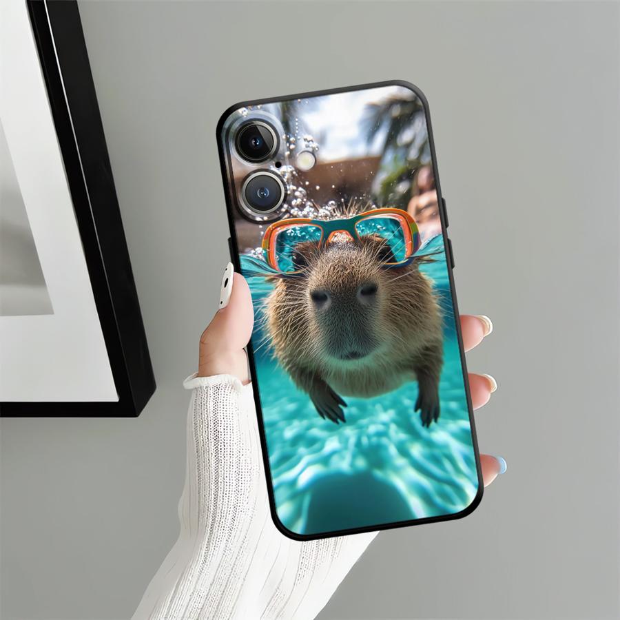 Cute Capybara Soft Back Phone Cover Case for iPhone 12 13 Mini 7 8 17 16 Pro Max X XS XR 15 Plus SE 11 17Air 14