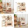 Wooden Pretend Kitchen Toys Coffee Machine And Stove For Early Childhood Development And Parentchild Interaction
