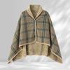 Lazy Plaid Wearable Blanket Thicken Soft Casual Office Blanket with Button Warm Home Shawl Blanket Winter