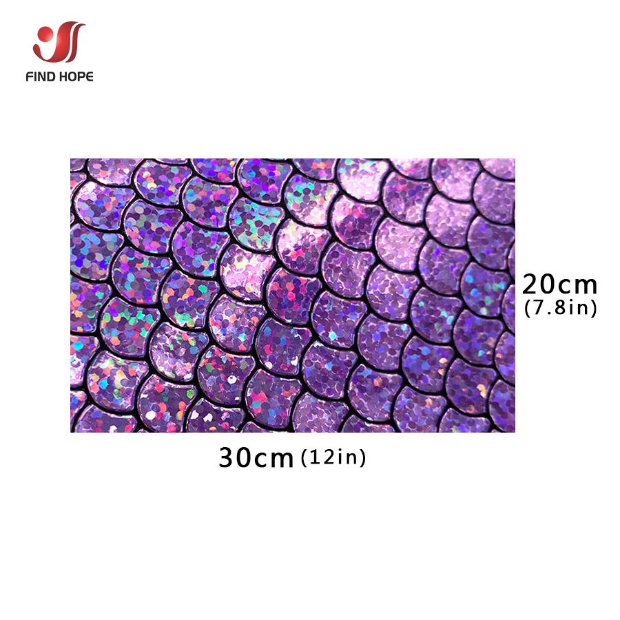 Holographic Iridescent Sparkle Mermaid Scale PU Faux Leatherette Fabric Foil DIY Bow Bags Craft Making Earring Handmade