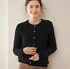 Damen Kaschmir Rundhals Einreiher Cardigan Pullover - Mittel-Dick - Frühling/Herbst
