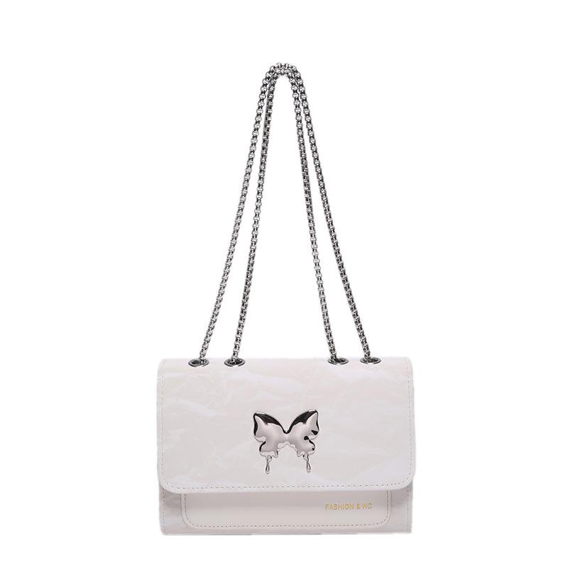 Bow handbag women's new messenger small square bag gift for girlfriend urban simple commuter shoulder bag