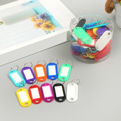 50Pcs Keyring Tags Plastic Key Fobs ID Tags with Split Keyring Paper Insert
