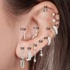 1ks Krátký řetízek Helix Daith Piercing Náušnice pro ženy Hvězda Srdce Chrupavka ucha Tragus Kroužek Náušnice Y2k Módní šperky