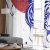 Djur Akvarell Tiger Gardin Tyll Dekorativa skira Gardiner för Vardagsrum Sovrum Kök Hotell Fönsterpaneler