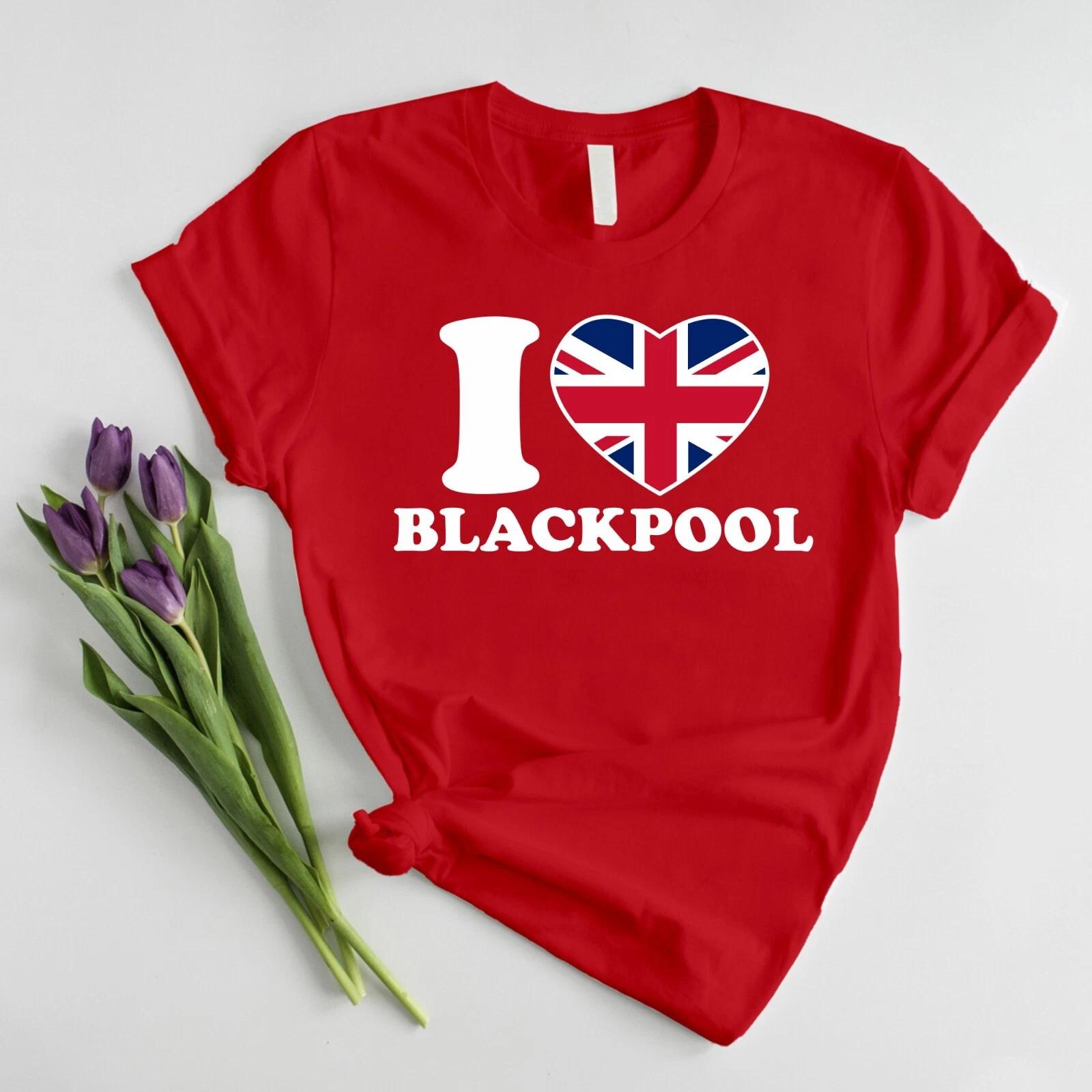 I Love Heart Blackpool Unisex Tee Shirt Souvenir Gift Summer Beach Holiday T M