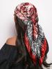 90*90cm Hair Scarf Women Fashion Designer Beautiful Flowers Foulard Soft Satin Shawl Kerchief Square Silk Scarfs Neck Headscarf