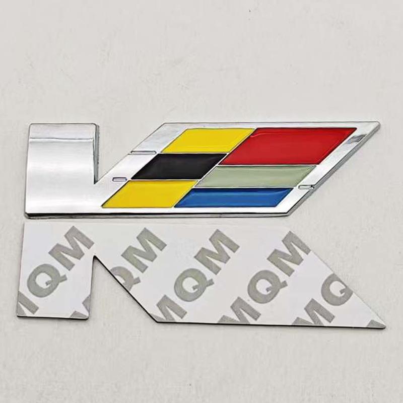 3D Metal Car Sticker Logo V Rear Trunk Badge Fender Side Emblem Decals For Cadillac ATS CTS CT4 CT5 XT6 Auto Accessories